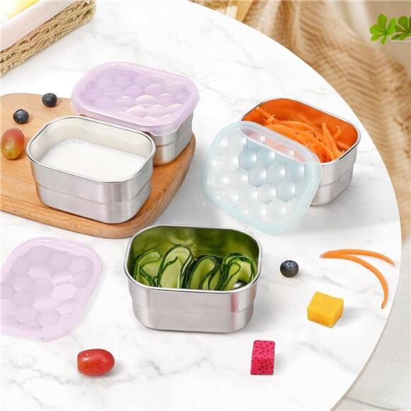 Stainless Steel Snack Containers for Kids and Toddlers | Easy Open Leak Proof - Picture 6 of 7
